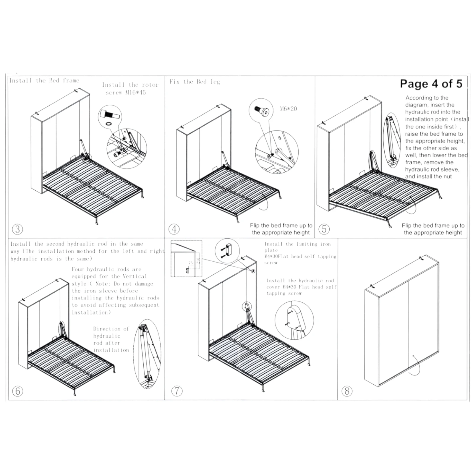 Sistem de pat rabatabil vertical, cu birou pliabil [7]