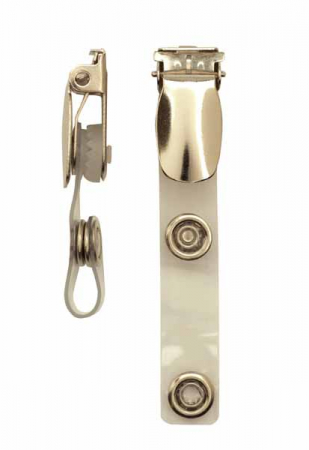 Clipsuri - Clips prindere legitimatie cu siguranta - banda 6 cm, Transparent