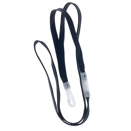 Snururi - Snur 10 mm cu carlig din plastic pentru legitimatii, sistem breakaway, CardKeep, Negru