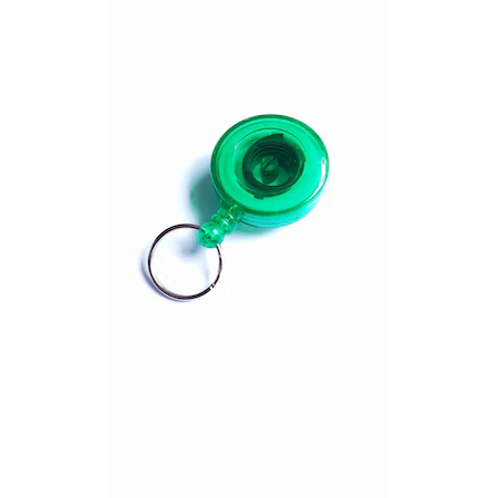 Role retractabile - Snur ( rola ) retractabil mini, cu inel si clips pentru curea, CardKeep, Verde transparent