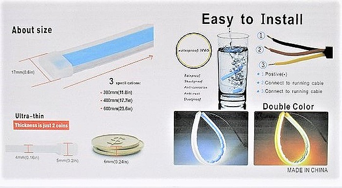 Banda Led DRL + Semnalizare Secventiala 2 x 60cm [4]