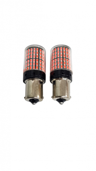 Bec semnal 144 SMD BA15S Lumina Rosie [3]
