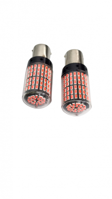 Bec semnal 144 SMD BA15S Lumina Rosie [2]