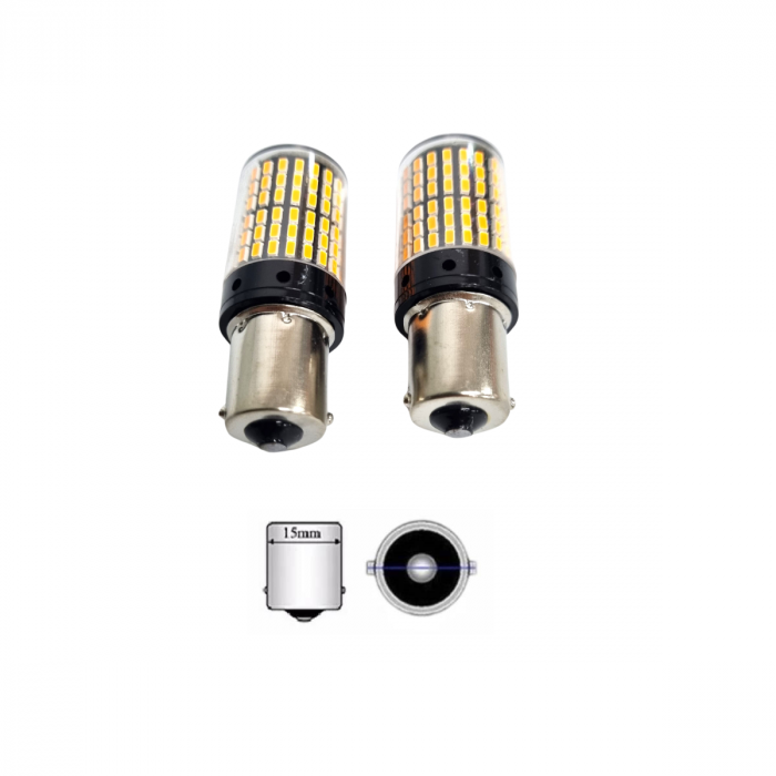 Bec semnal 144 SMD BA15S Orange [3]