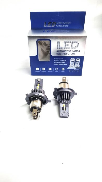 ​​​​​​​Becuri Led H4 pentru faruri 6500K cu Canbus, Plug & Play 12V [2]