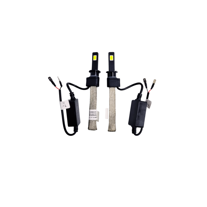 Becuri Led H1 7S Canbus, pentru faruri, radiator panglica metal 6000K [1]