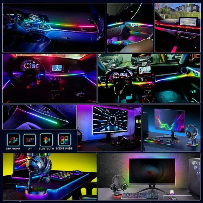 Benzi Acrilice Symphony 110cm si 35cm, RGB cu 240 Moduri Iluminare [4]