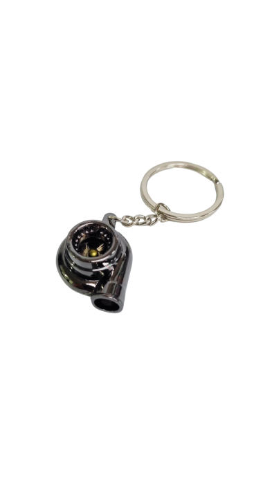 Breloc metalic pentru chei auto Turbina Crom Negru [2]