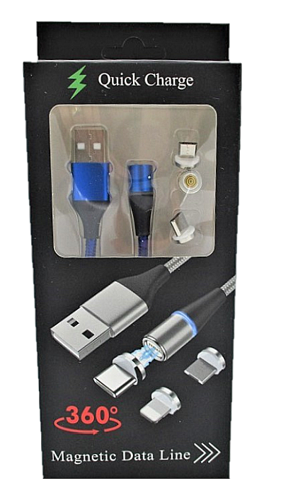 Cablu alimentare date USB cu 3 Capete Magnetice QC [1]