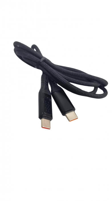 Cablu Date si Incarcare cu afisaj de putere LED, USB Type C-C 1.0m Negru [2]