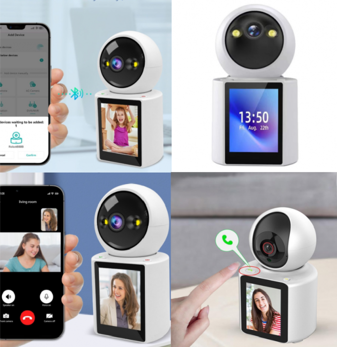 Camera WiFi Monitor Video/Audio 1080P, Vedere Nocturna și Senzor Miscare + CADOU Oglinda Auto Supraveghere Bebe [7]