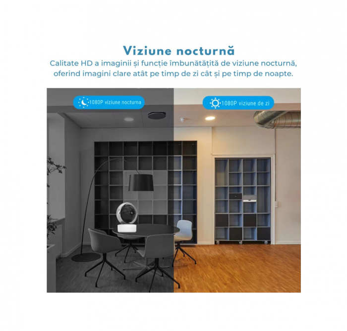 Camera WiFi, BABY MONITOR, Audio-Video 360º FULL HD 1080P + CADOU Oglinda Auto Supraveghere Bebe [8]