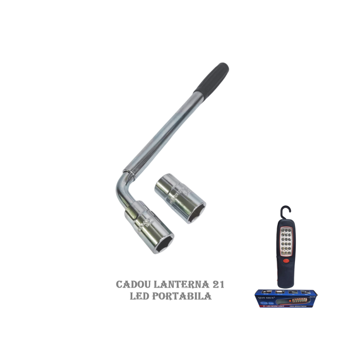Cheie roata telescopica cu 2 tubulare 17-19mm / 21-23mm - Cadou Lanterna 21 Led [1]