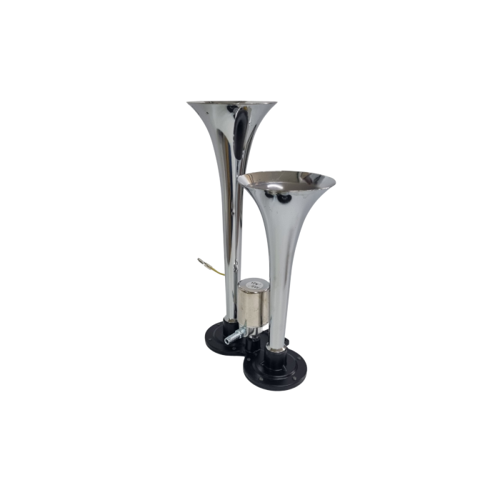 Claxon cu 2 goarne, electrovalva metalica, cu supapa, pe aer 12-24V [3]