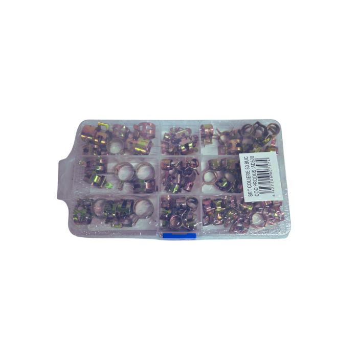Coliere metalice furtun 6-15 mm set 80 piese reglaj fixare furtun auto [2]