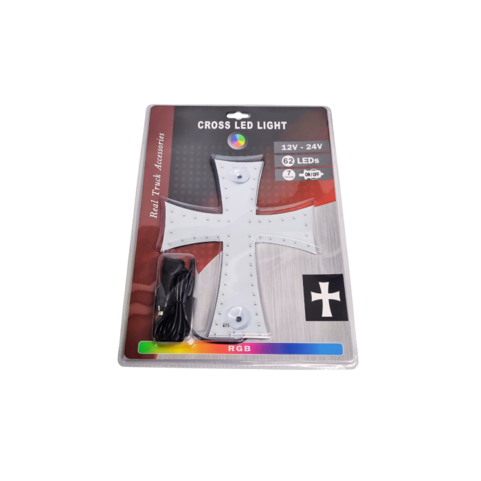Cruce iluminata 62 LED cu 7 culori RGB, cu efecte dinamice si lumini statice 12-24V [2]