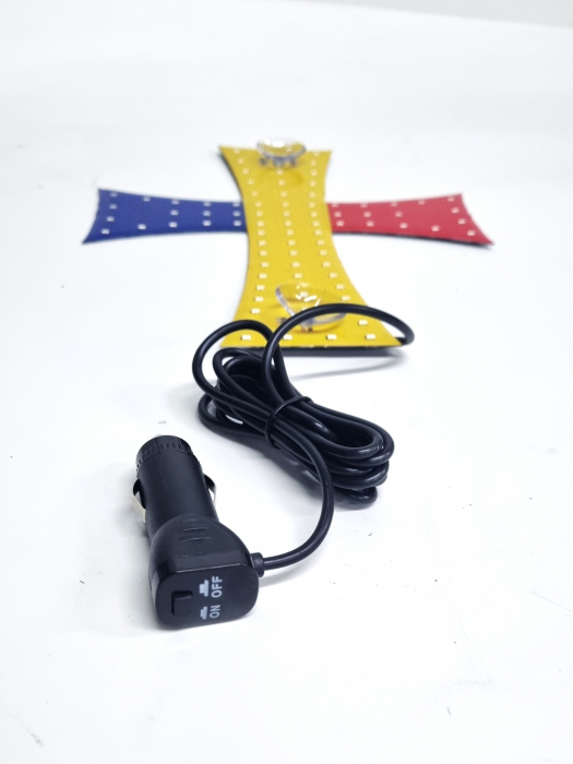 Cruce iluminata 84 Led Romania cu Alimentare la Bricheta 12-24V [2]
