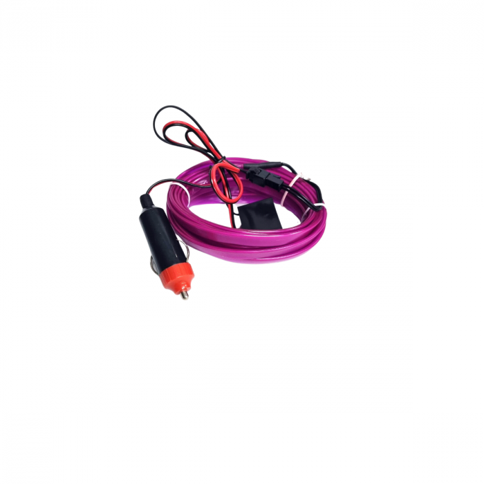 Fir cu neon, 5 metri, 12V, alimentare bricheta COLOR [2]