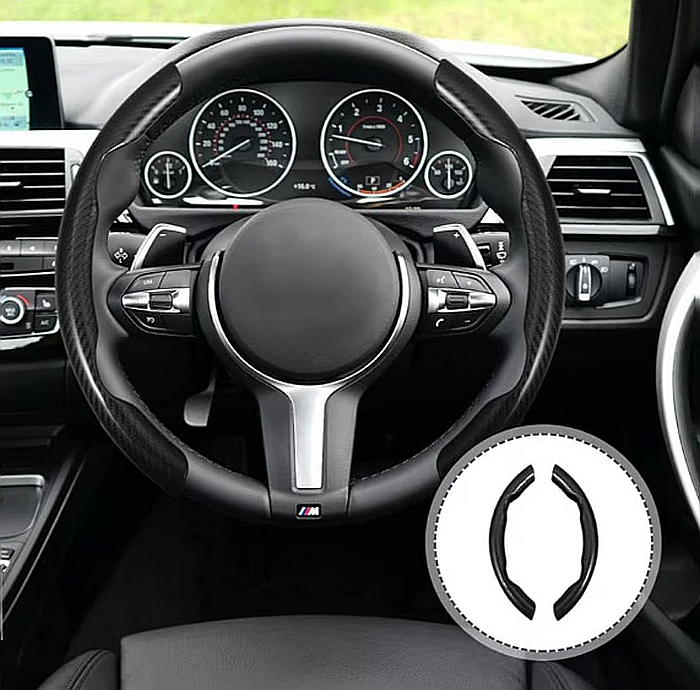 Husa protectie volan din carbon Negru Lucios [3]