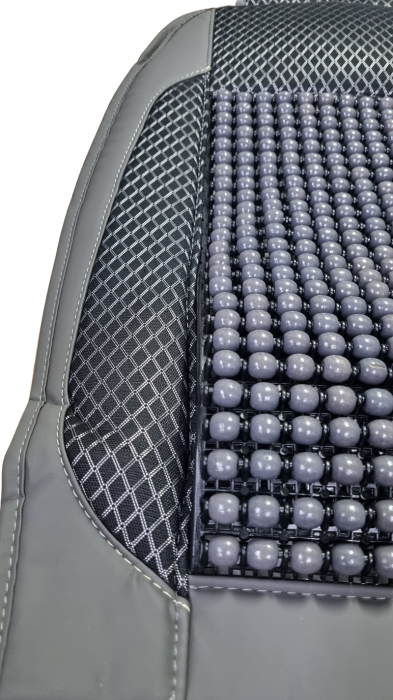 Husa scaun auto cu bile de masaj, suport lombar si tetiera, 133x47 cm Gri [2]