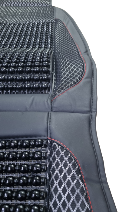 Husa scaun auto cu bile de masaj, suport lombar si tetiera, 133x47 cm Neagra [3]