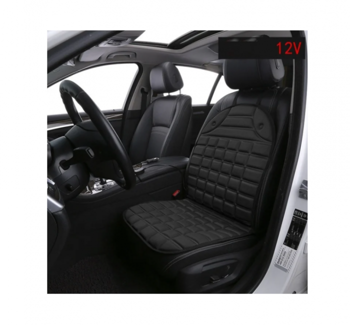 Huse Scaune Auto Universale cu Incalzire 12V + CADOU Priza Bricheta 3 cai Olesson [2]