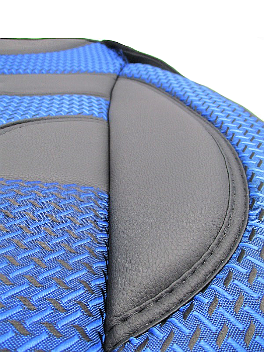 Huse Scaune Auto Textil cu Piele Ecologica SET 11 piese Albastru [3]