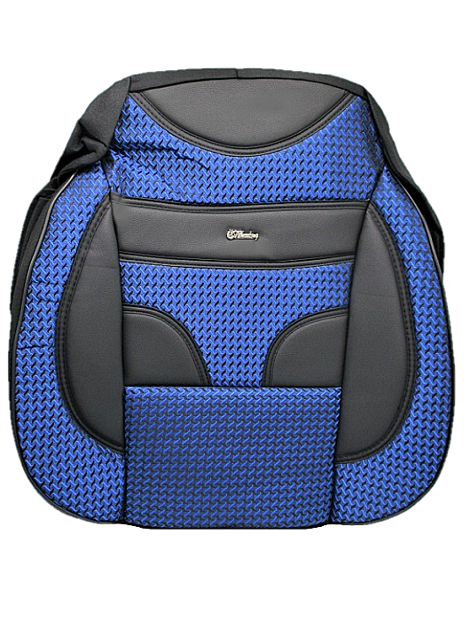 Huse Scaune Auto Textil cu Piele Ecologica SET 11 piese Albastru [2]