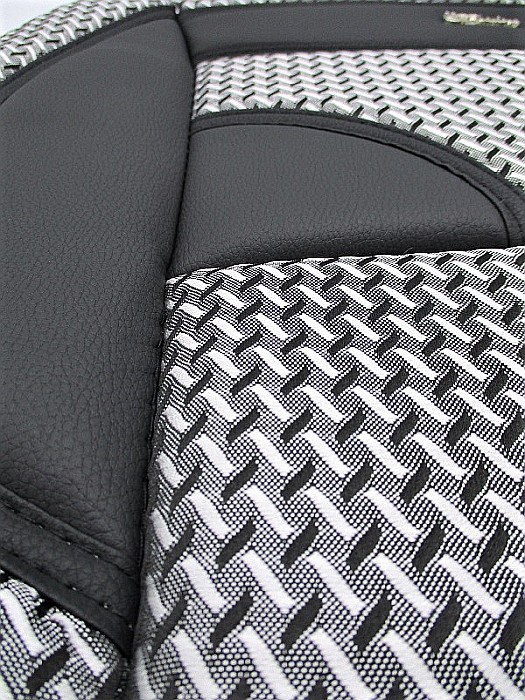 Huse Scaune Auto 5 Locuri Universale Piele Ecologica cu Textil Gri [6]