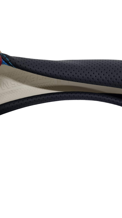 Husa Volan Auto din piele ecologica, Negru & Albastru, Universală 37–39 cm [3]