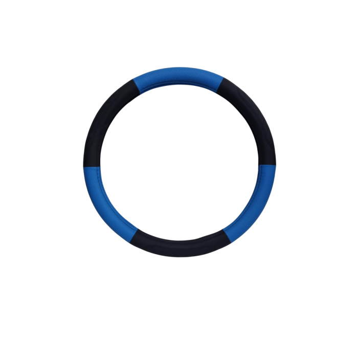 Husa volan auto din piele ecologica, Albastru & Negru, Universală 37–39 cm [1]