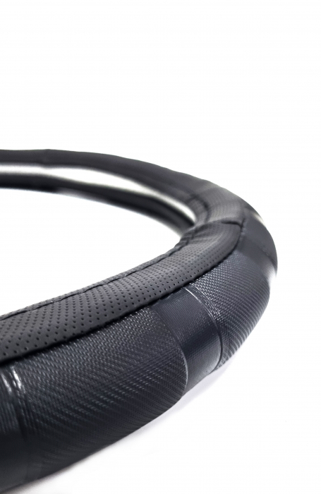 Husa volan din piele ecologica 37-39 cm 4 Cars Neagra [2]