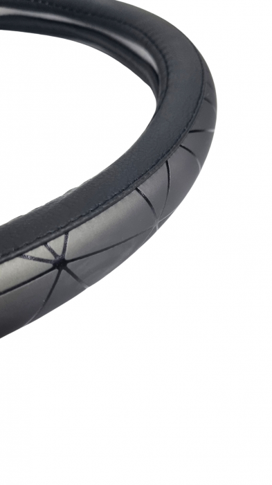 Husa volan din piele ecologica 37-39 cm Spider Gri [2]