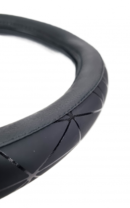 Husa volan din piele ecologica 37-39 cm Spider Neagra [3]