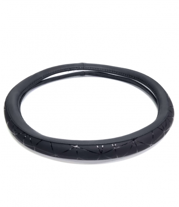 Husa volan din piele ecologica 37-39 cm Spider Neagra [2]