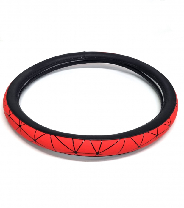 Husa volan din piele ecologica 37-39 cm Spider Rosie [3]