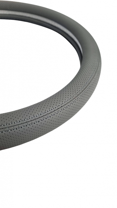 Husa volan Piele Calitate Premium Gri Perforat 37-39cm [3]