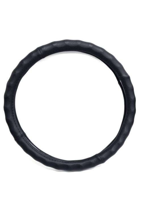 Husa volan piele ecologica 37-39cm Negru [3]