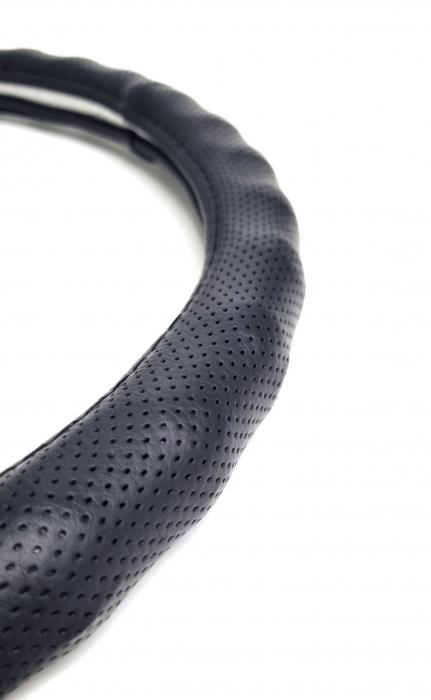 Husa volan piele ecologica 37-39cm Negru [2]