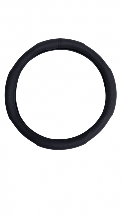 Husa volan piele ecologica 37-39cm Negru Perforat [3]