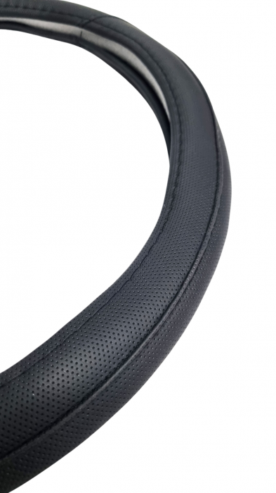 Husa volan piele ecologica 41-43cm Neagra [2]