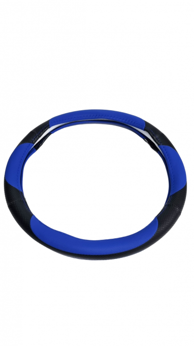 Husa volan piele ecologica Blue 37-39cm [3]