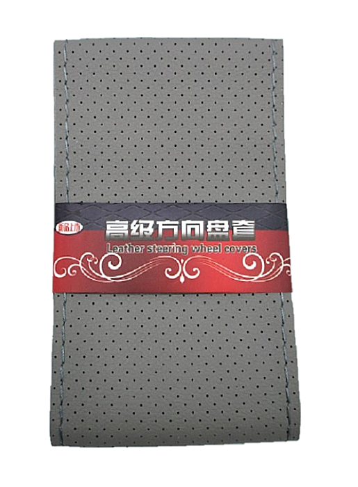 Husa volan Piele Ecologica cu Ac si Ata Gri 37-39cm [3]