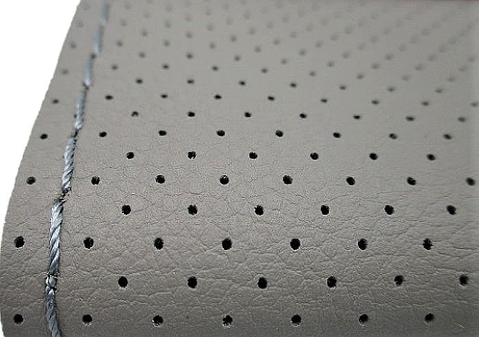 Husa volan Piele Ecologica cu Ac si Ata Gri 37-39cm [2]