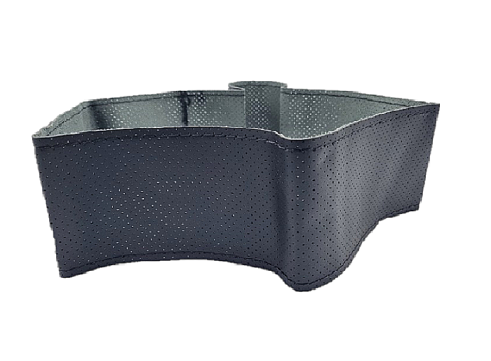 Husa volan Piele Ecologica cu Ac si Ata Neagra 40 cm [2]