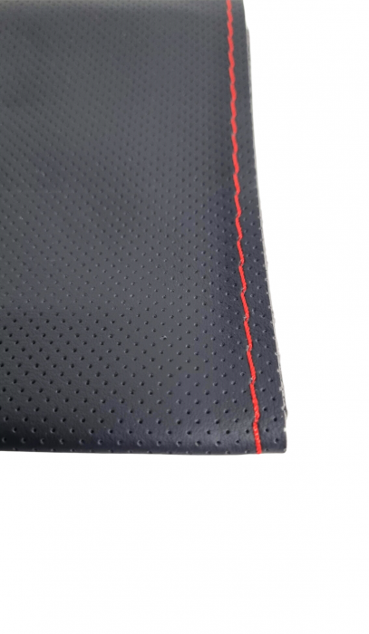 Husa volan Piele Ecologica cu Ac si Ata Rosie 37-39cm [2]