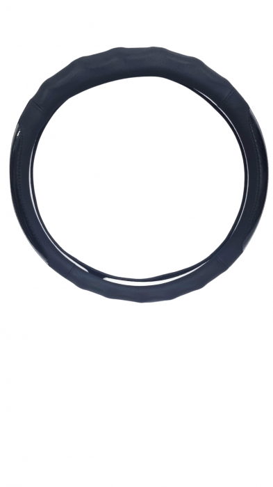 Husa volan piele ecologica insertie Carbon Negru 37-39cm [3]