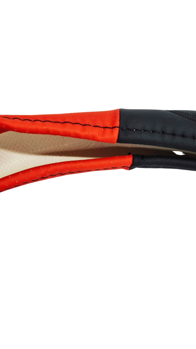 Husa volan auto din piele ecologica, Roșu & Negru, Universala 37–39 cm [3]