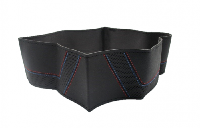 Husa volan piele ecologica perforata cu ac si ata 37-39 cm [2]