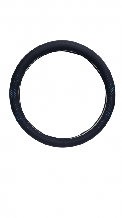 Husa volan piele ecologica Perforata cu Albastru 37-39cm [4]
